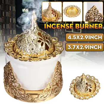 

Creative Gold Iron Ceramic Incense Burner Buddha Incense Holder Flower Sandalwood Censer for Office Teahouse Use Home Decor