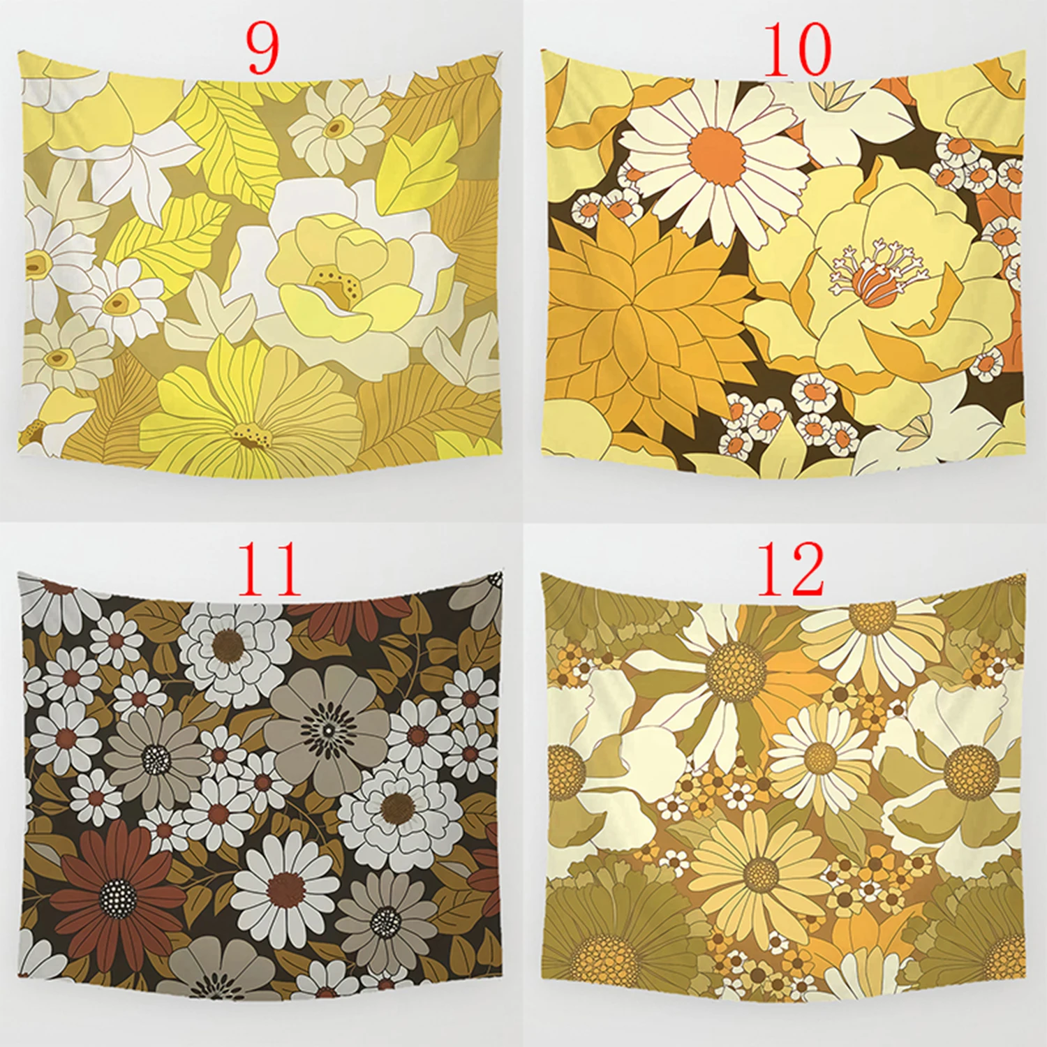 Floral Tapestry Wall Decorations for Bed Cover Beach Towel Tapestry Decorations