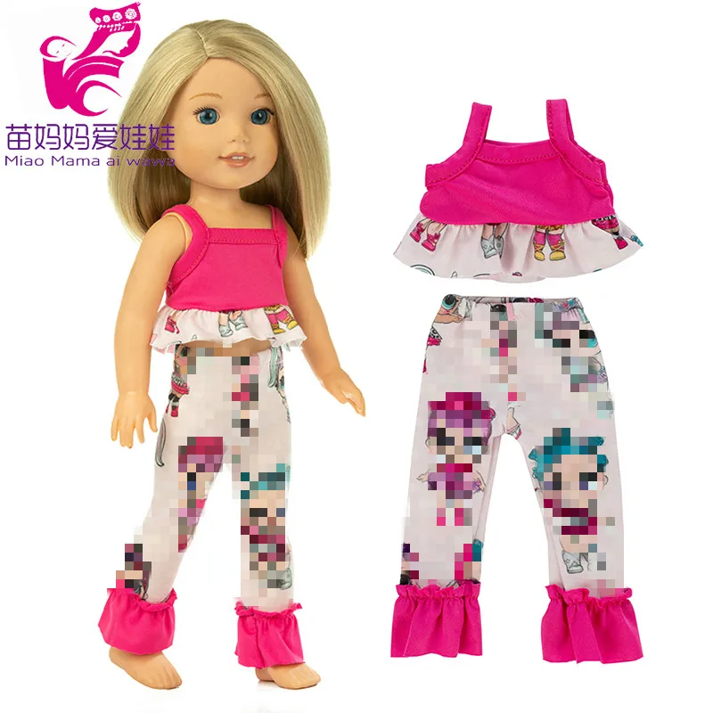 inch doll clothes tan top dress for Wellie Wishers 38cm 40cm