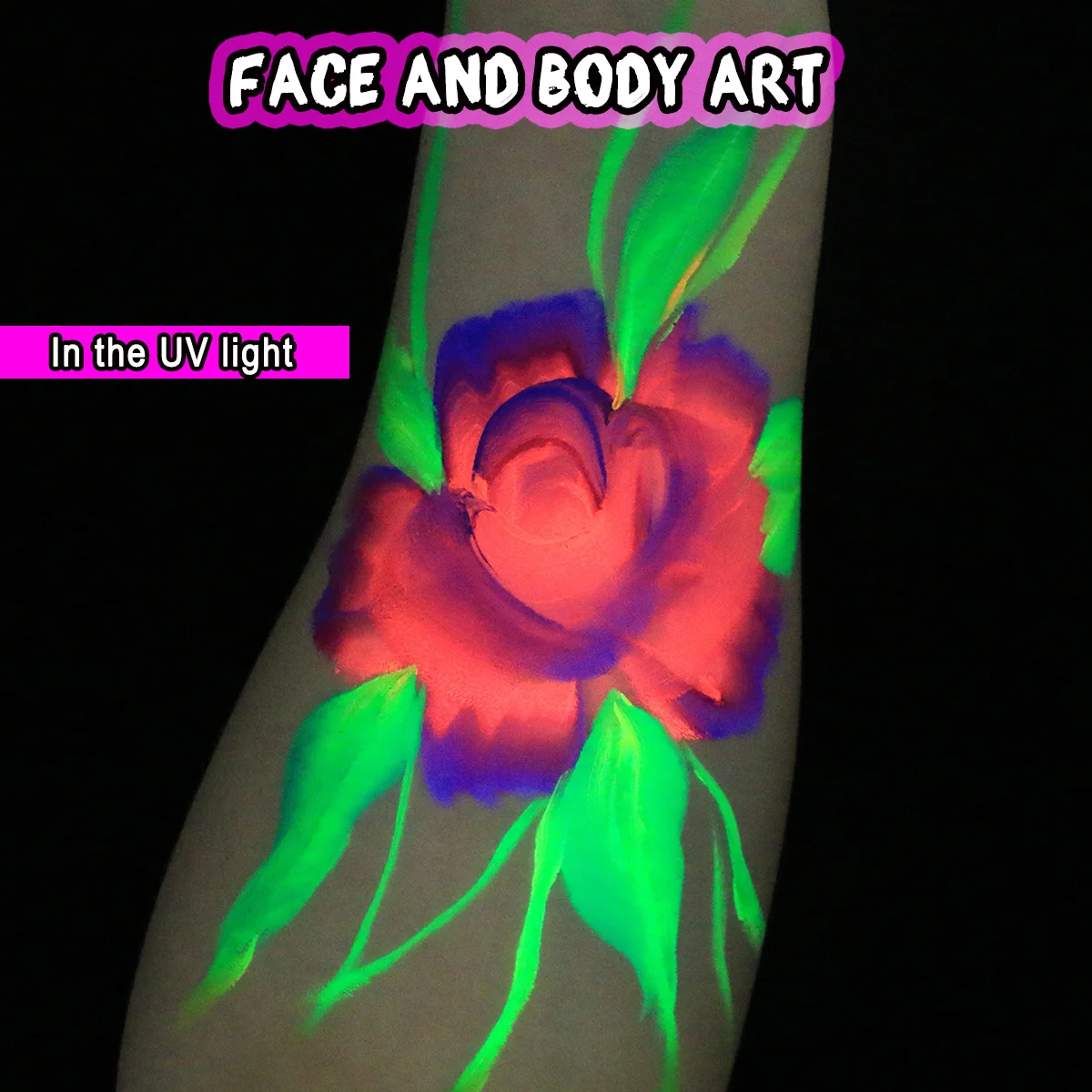 Bowitzki 50g  professional Face and body Painting Neon Rainbow Split Cake Water actived eyeliner Makeup eyeshadow 6