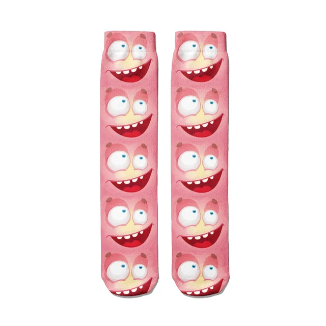 Sell Well Funny Expression Printed Women Socks Fashion Cute Cotton Long Socks Harajuku Christmas Warm Middle Tube Socks Female Style13