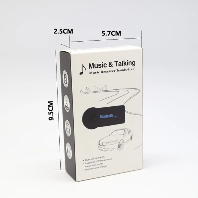 Беспроводной Bluetooth 3,0 музыкальный домашний Автомобильный приемник адаптер Mro 3,5 мм Aux стерео усилитель+ Micro USB кабель питания+ 3,5 мм аудио разъем