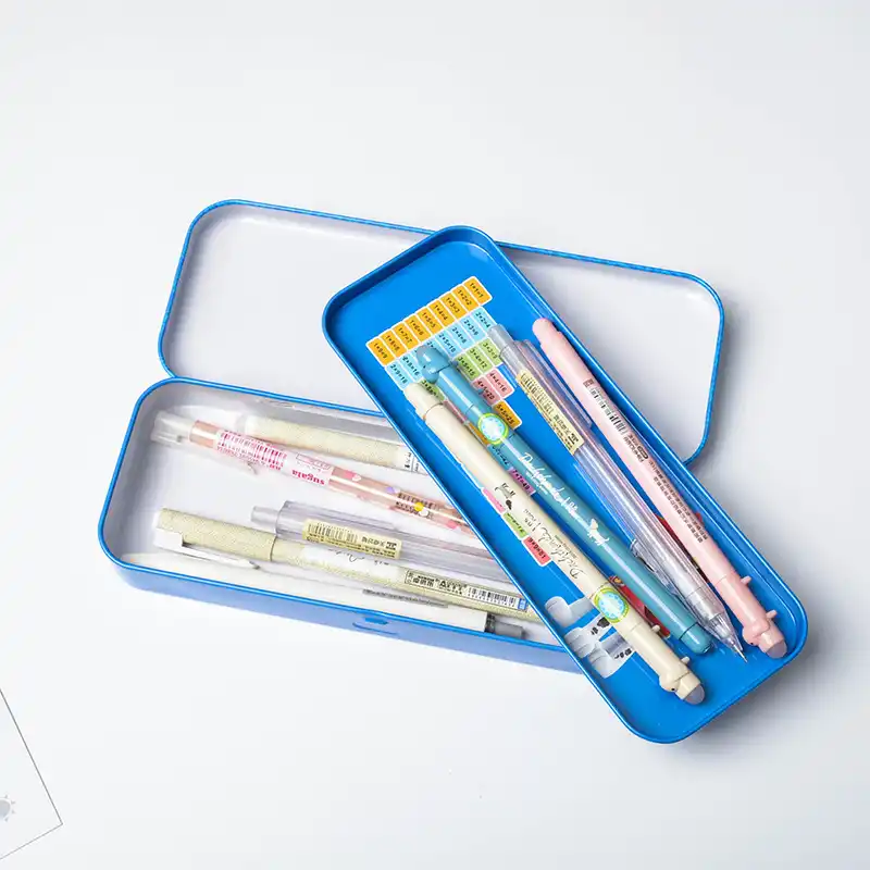 young students pencil box double layer flip paw patrol tinplate