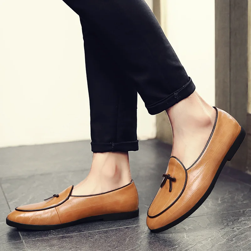

2019 Spring And Summer New Products MEN'S Leather Shoes England Casual Peas MEN'S SHOES Foot Covering Business Small Leather Sho