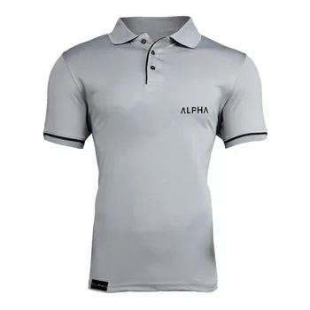 

Fashion Short Sleeve Polo Shirt Men 2020 Summer Casual & Business Brand Pure Color ALPHA Print Polos Shirts Para Hombre