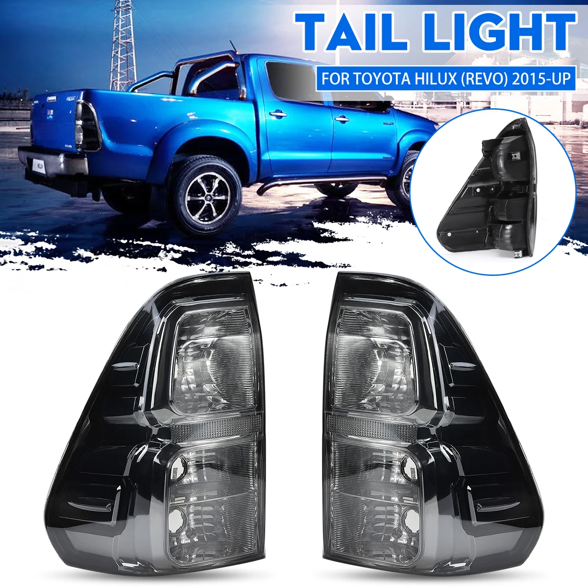 2 шт. автомобиль дымовой пожарной хвост светильник для Toyota Hilux Revo 2015 2016 2017 2018