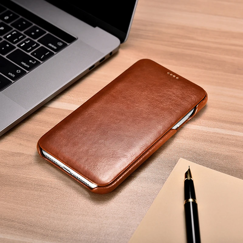 Чехол из натуральной кожи для iPhone 11 Pro XS Max XR 7 8 Plus, тонкий магнитный винтажный кошелек из воловьей кожи, чехол-книжка