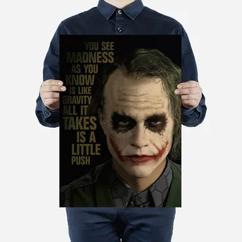 

DC Batman Dark Knight Vintage Poster Clown Classic Movie Decorating Wall Sticker Bar Cafe 51x36cm Decorating Painting