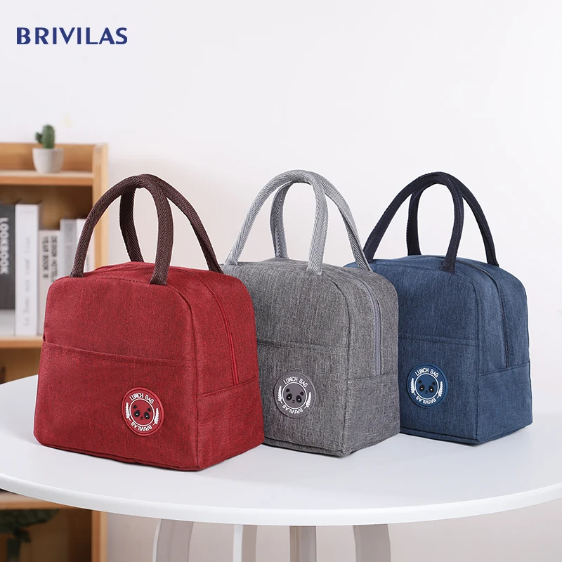 

Brivilas waterproof cation portable zipper lunch bags women student lunch box thermo bag office school picnic cooler bag fashion