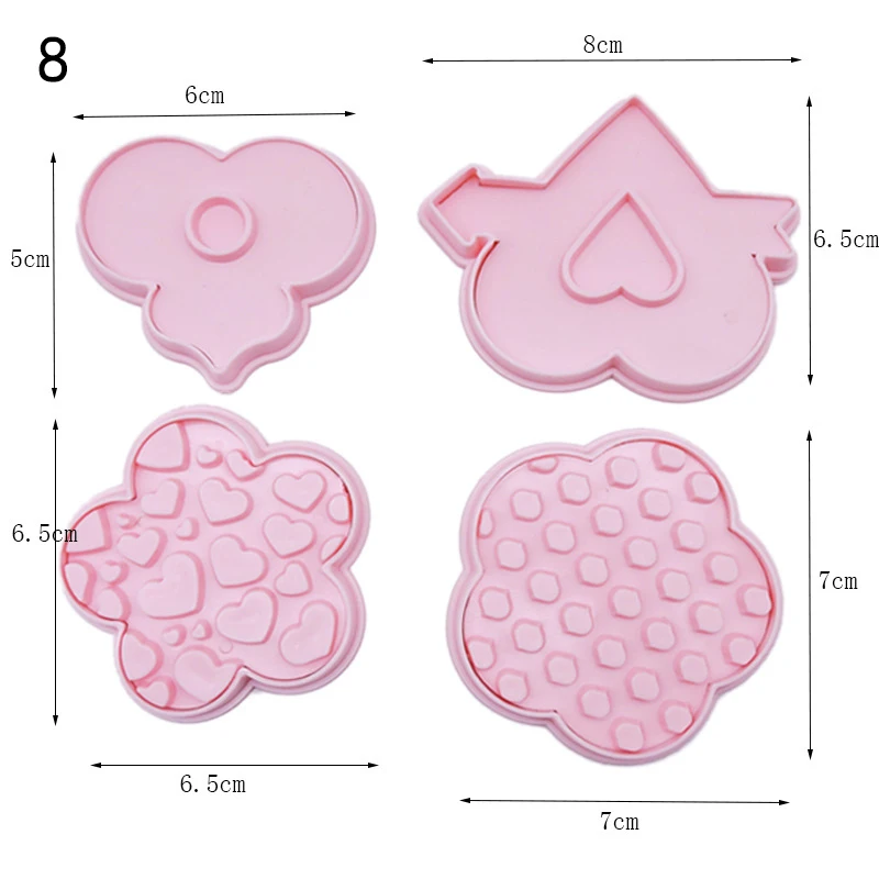 9 Styles 4PcsLot Cookie Cutter Biscuit Sugar Mold Baking Sugar Chocolate Fondant Party Mould For Cupcake Cake Decorating Tools22