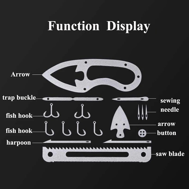 17 In1 Multi-Tool Fishing Gear Credit Card Outdoor Survival Camping Hunting  SW 