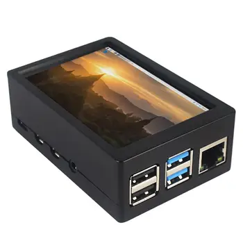 

Black ABS Enclosure Case Lightweight Housing Durable Protetive Shell with 3.5 inch Touch Screen for Raspberry Pi 4B