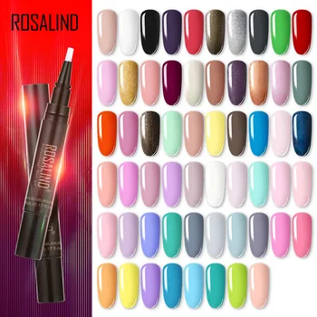 

ROSALIND Gel Nail Varnish Pen Summer Neon Color Hybrid Varnish Gel For Nails Art Extension Set Manicure LED Lamp Top Base Coat