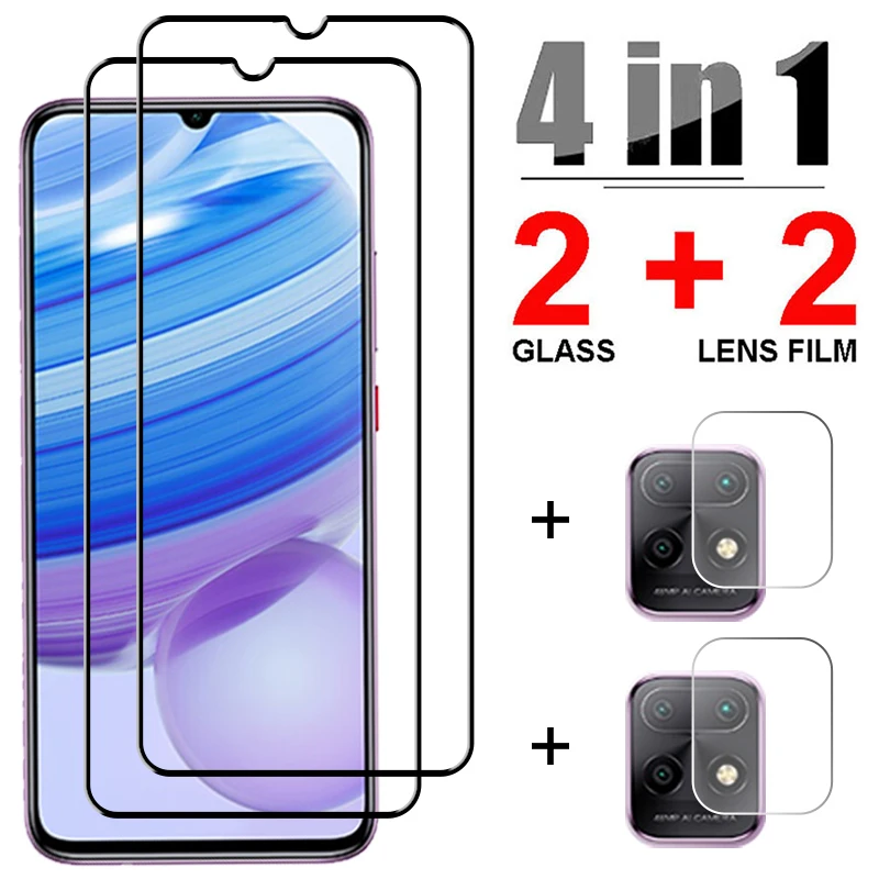 Protector de pantalla de cristal para cámara, cubierta completa 4 en 1 para Redmi Note 9 Pro, 9S, 9T, 8, 8T, 7, Xiaomi Redmi 9, 9C, NFC, 9A, 9AT, 8A, 8, 7, 7A