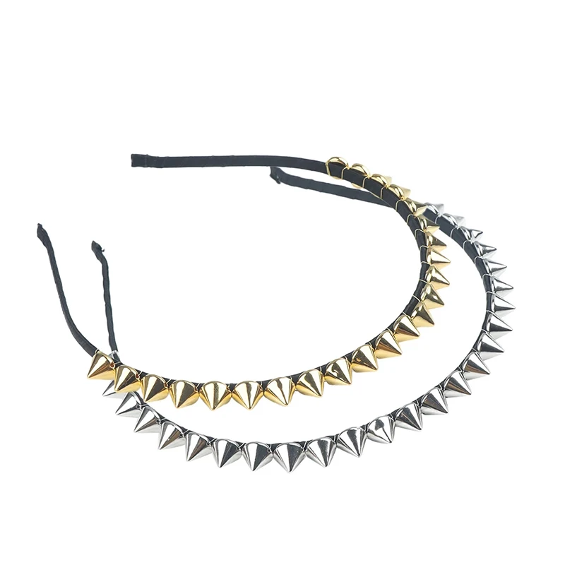 Cute Rivet Headband Hairpin Rock Punk Hip-Hop Style Studded Hairband for Women Girls Party Hair Accessories Headdress