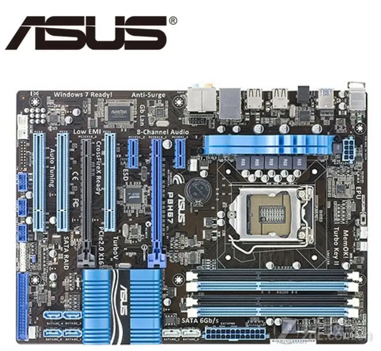Цена ASUS P8H67 оригинальная материнская плата для DDR3 LGA 1155 USB2.0 USB3.0 платы 32 Гб P67 настольные материнские платы б у