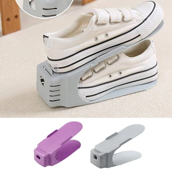 

10 Pack Adjustable Holder Stack Shoes Organizer Space Saver Plastic