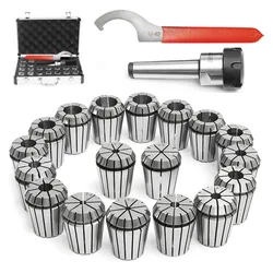 18 pces 3 20mm er32 collet chuck conjunto com haste mt3 para torno cnc fresa máquina de gravura perfuração rosqueamento máquina ferramentas