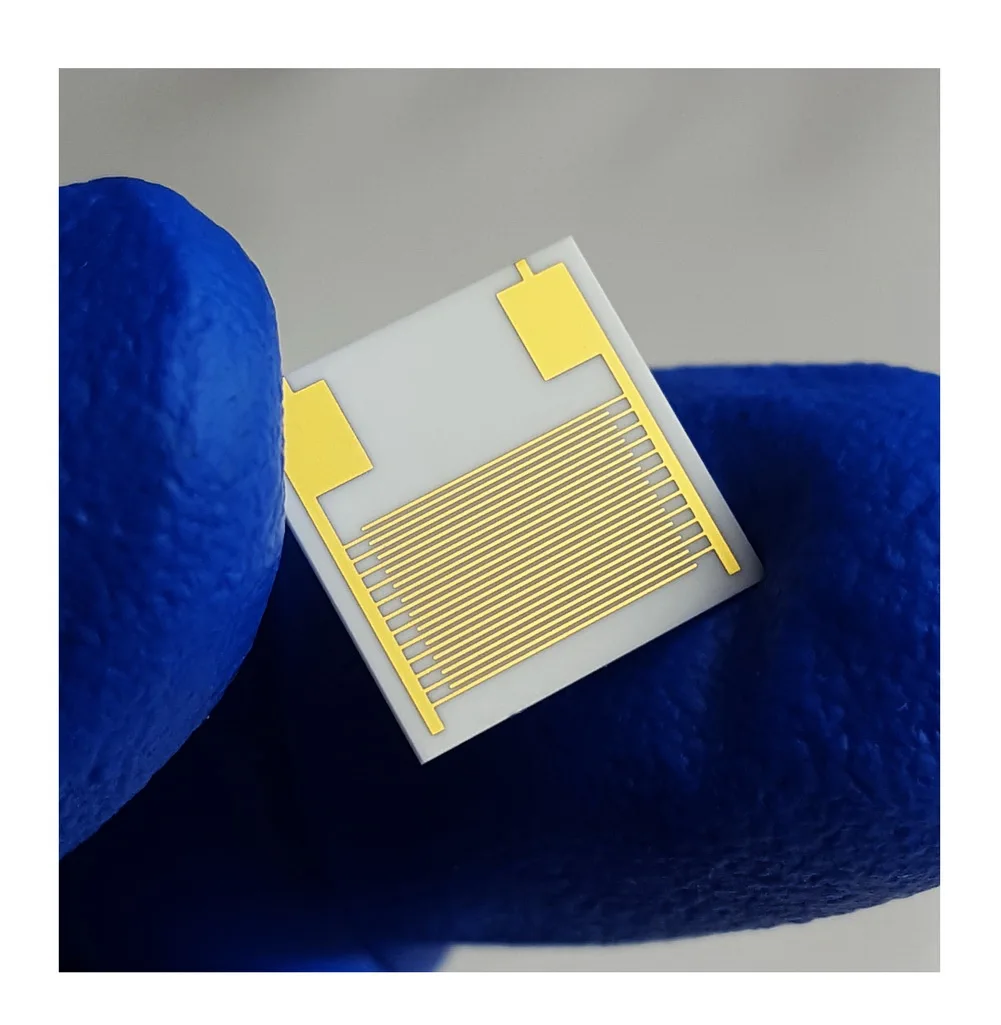 

100um Interdigitated Gold Electrode Thin Film Circuit IDE Capacitor Array Gas Sensor Chip