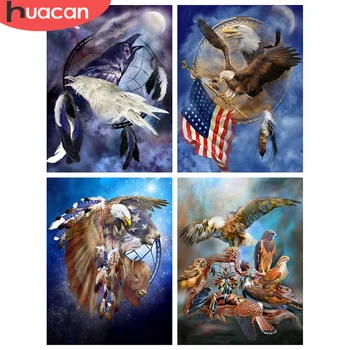 

HUACAN New Diamond Embroidery Eagle Full Square Diamond Painting Bird Mosaic Animal Handicraft Home Decoration Wall Art