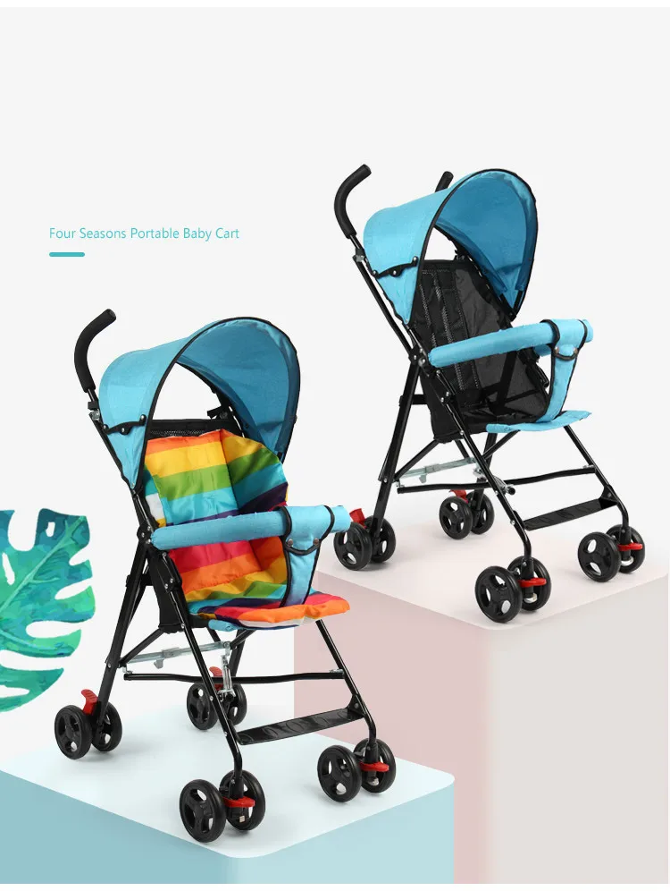 Портативная детская коляска, складная простая детская коляска с зонтиком, летняя детская коляска для детей 1-3 лет
