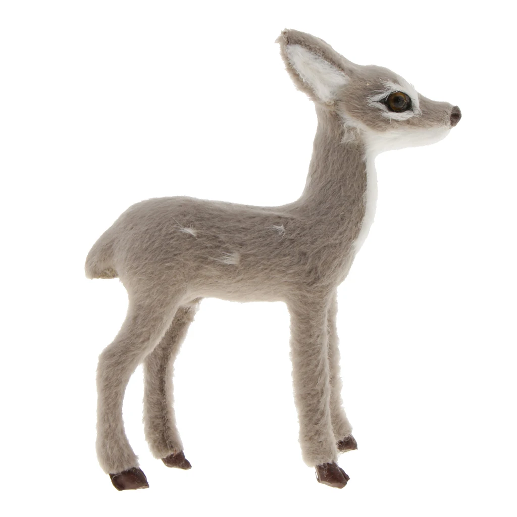 Christmas decorations standing simulation polyethylene small deer reindeer Xmas home gray