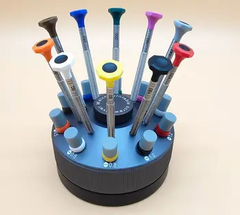 

Free Shipping! 0.5~3.0mm Size Ergonomic Watchmakers Screwdrivers Set of 10 with Rotating Base
