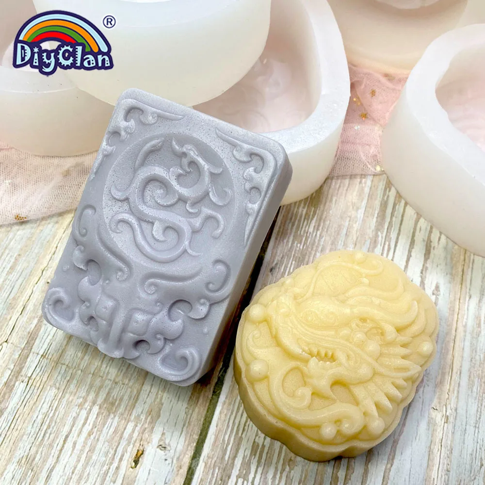 Silicone Mold DIY Chinese Style Pattern Dragon And Phoenix Cloud For Handmade Soap Making