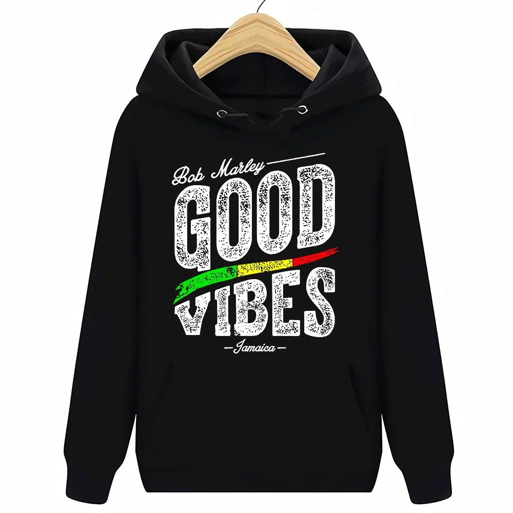 

Official Bob Marley Good Vibes Grey Mens Classic Rock Reggae Hoodies Sweatshirts