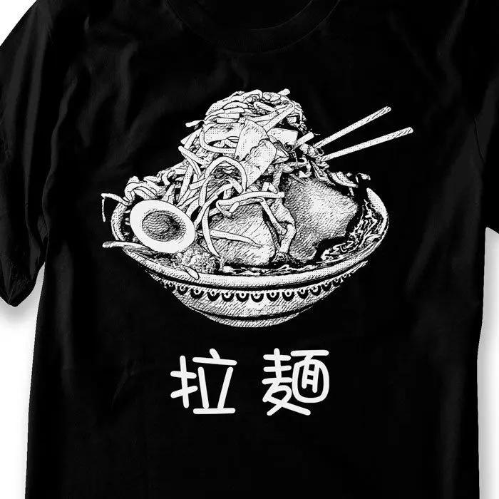 Футболка Ramen японская лапша Jiro рубашка Японская еда Япония ручная печать |