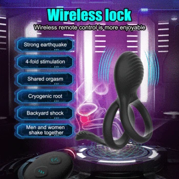 10 Modes Vibrator Penis Ring Clitoris Stimulator Delay Ejaculation Couples G-Spot Vibrator Double Cock Ring Sex Toys for Men 3