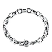 Cigovo китайский стиль студенческий модный человек простой и атмосферный человек личность шесть слов истина 925 Серебряный браслет человек