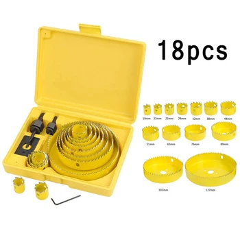 

13pcs Hole Saw Drill Bit Kit Wood Sheet Metal 3/4 - 5 19-127mm Cutting Set