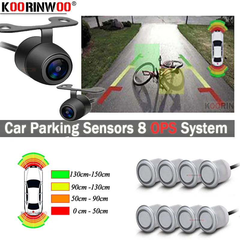 

Koorinwoo Intelligent OPS System Electromagnetic Video parking sensor Front Camera Rear Reverse Buzzer Backlight Blind Spot Safe