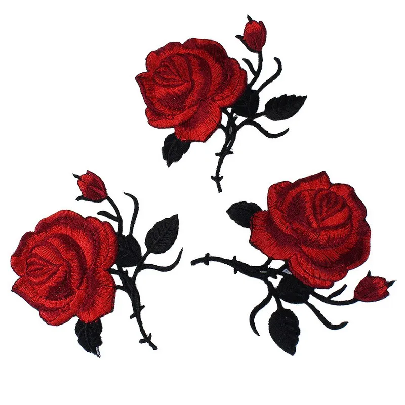 

Rose Flower patches for clothing Iron on Patches DIY Decoration Clothes Wedding Stickers Applique Badge Sewing Application 1pc