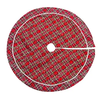

1Pcs Christmas Tree Skirts Fur Carpet Merry Christmas Decorations for Home Xmas Tree Skirts New Year Decoration Plaid Christmas