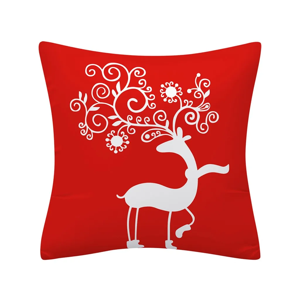 С Рождеством, декоративный чехол для подушки s, полиэстер, Рождественский мультяшный Санта-Клаус, лось, бросок, чехол для подушки, чехол для подушки, Декор# R5 - Цвет: H