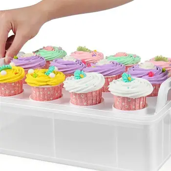 

1pc Double Layer Muffin Cup Cake Boxes Cupcake Carriers Baking Cupcake Container Double Baking Cupcake Box Muffin Box