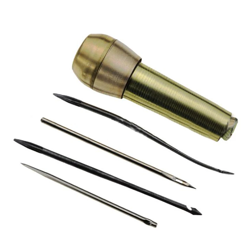 1 компл. Холст Кожа палатки обувь шитье шило конус ремонт наборы инструментов ручной строчки кожевенное ремесло иглы комплект