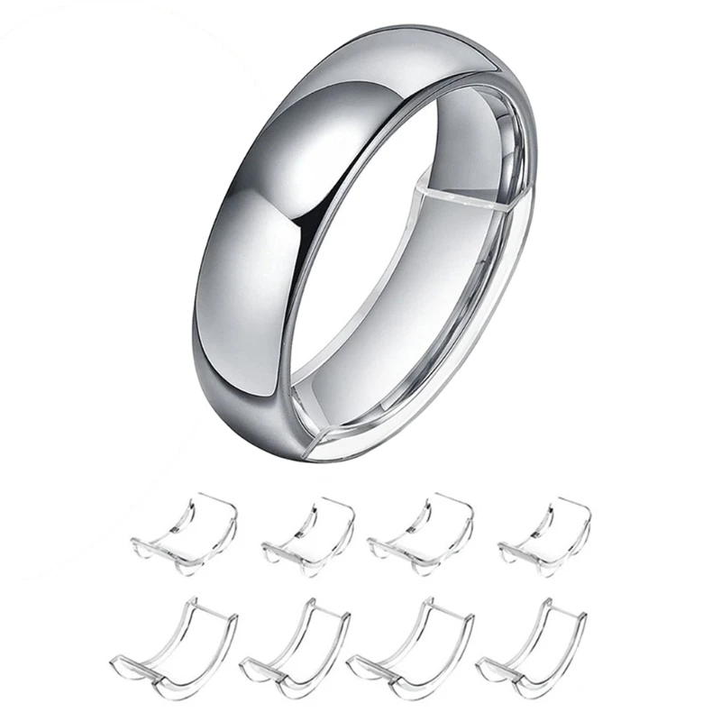 8 rozmiarów silikonowy niewidoczny przezroczysty regulator rozmiaru pierścionka Resizer luźne pierścienie reduktor X7YA