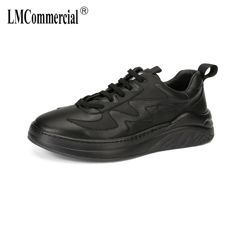 

European station mens shoes Korean fashion Genuine Leather autumn fashion casual shoes men British cowhide breathable sneaker