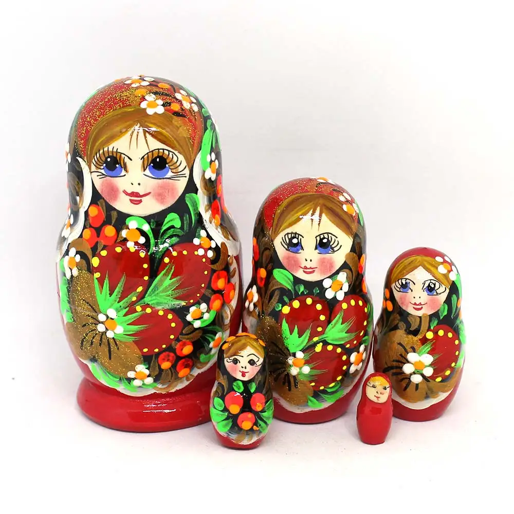 Матрешка вознесенская &quotКрасная ягодка&quot 5 мест 10 см #11 | Игрушки и хобби