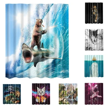 

Bathroom Curtain Extra Long Fabric Waterproof Shower Curtain Panel Hanging Sheer With 12 Hooks