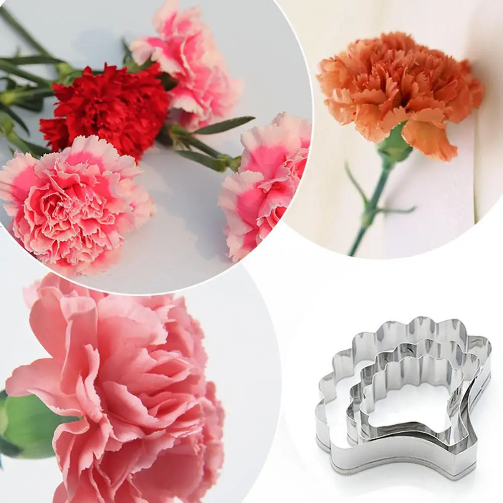 

HOT SALES!! New Arrival 3Pcs Carnation Flower Petal Fondant Baking Mold Biscuit Cookie Cake Decor Cutter Wholesales Dropshipping