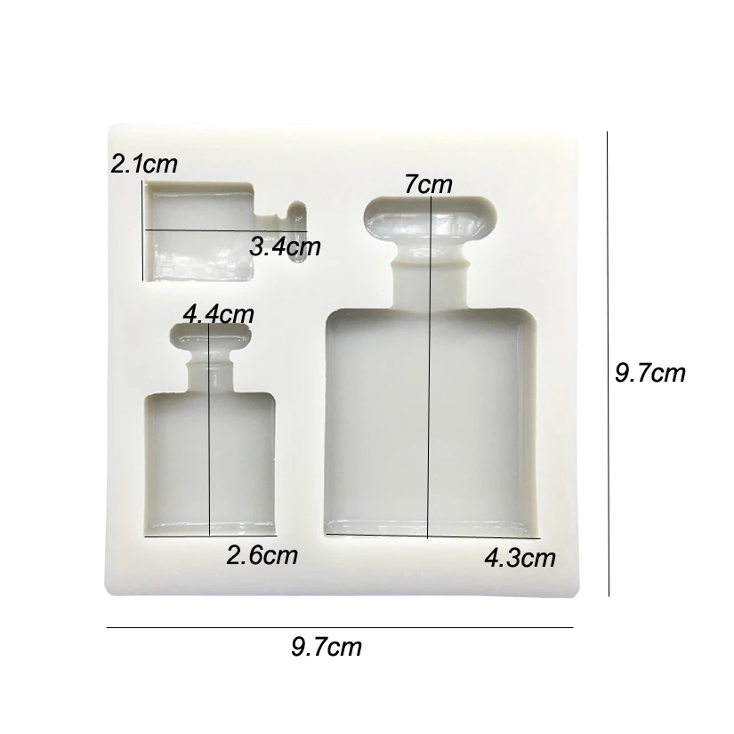 Wholesale 10 pcs 3 Perfume Bottles Shape Silicone Sugarcraft Mold Fondant Cake Decorating Tools Baking Mold