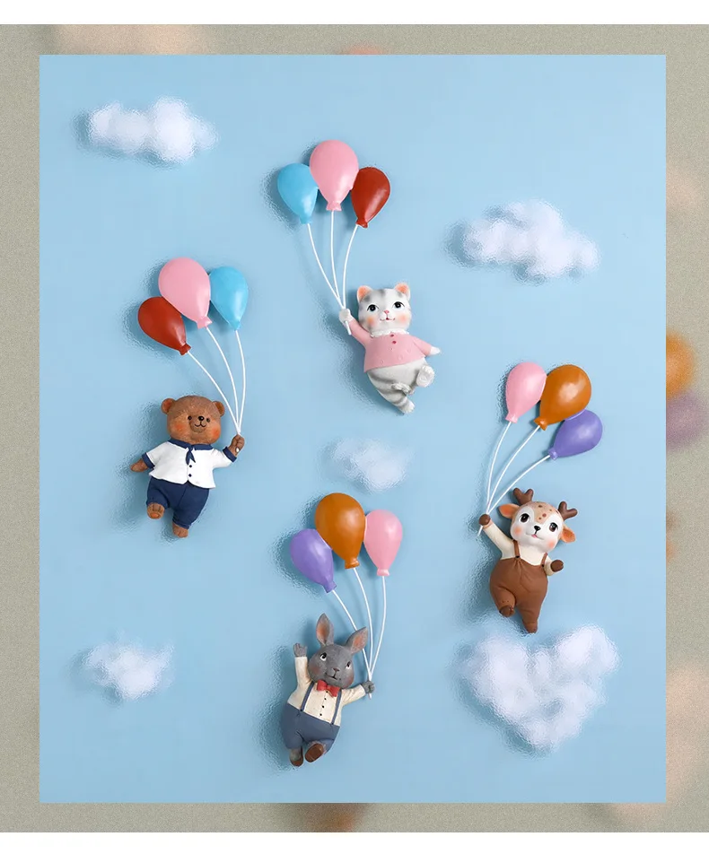 Скандинавские Смолы Воздушный шар в форме животного настенные украшения Креативные 3D домашний декор ремесла Дети Гостиная Спальня Мультфильм декоративные