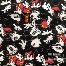 50*170 см мультфильм Микки шитье Терри из хлопка с принтом мальчик производство одежды Ткань DIY Ткань свитер пальто