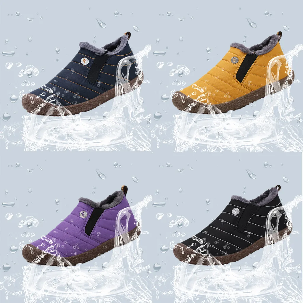 Модные мужские бархатные теплые уличные спортивные ботинки водонепроницаемые зимние хлопковые ботинки