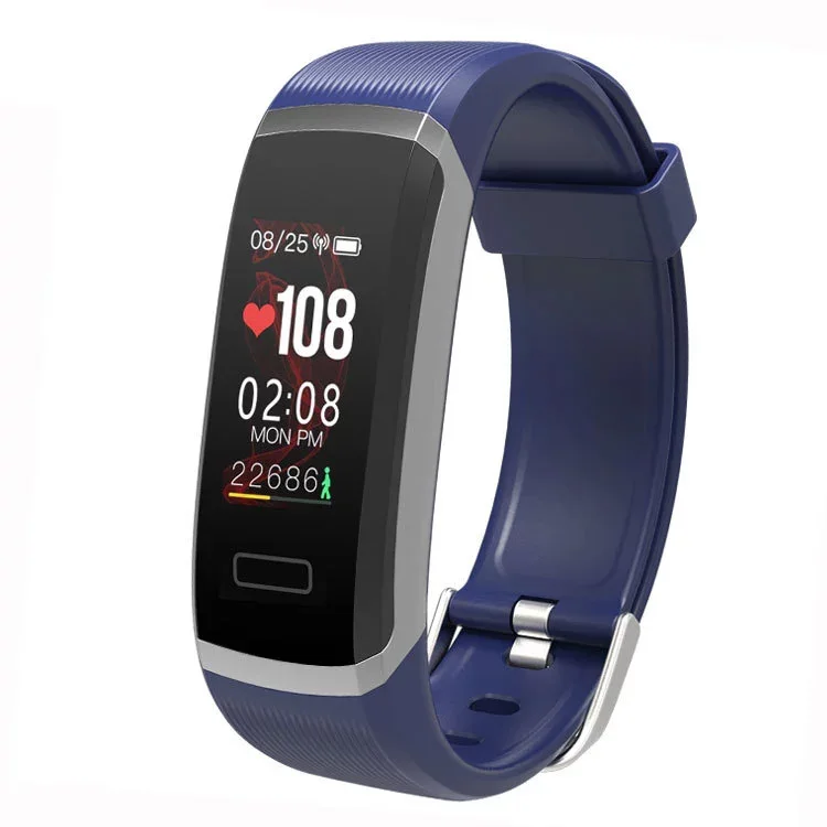 Синий Hot new GT101 color screen smart bracelet heart rate sports bracelet sleep monitoring step waterproof - Цвет: Синий