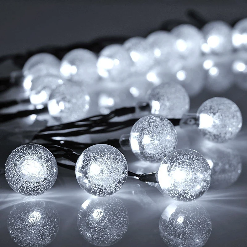 10 м 100LED 6 м 40LED Кристальный шар гирлянды Батарея Вспышка Фея лампа открытый для рождества праздничное украшение для дома